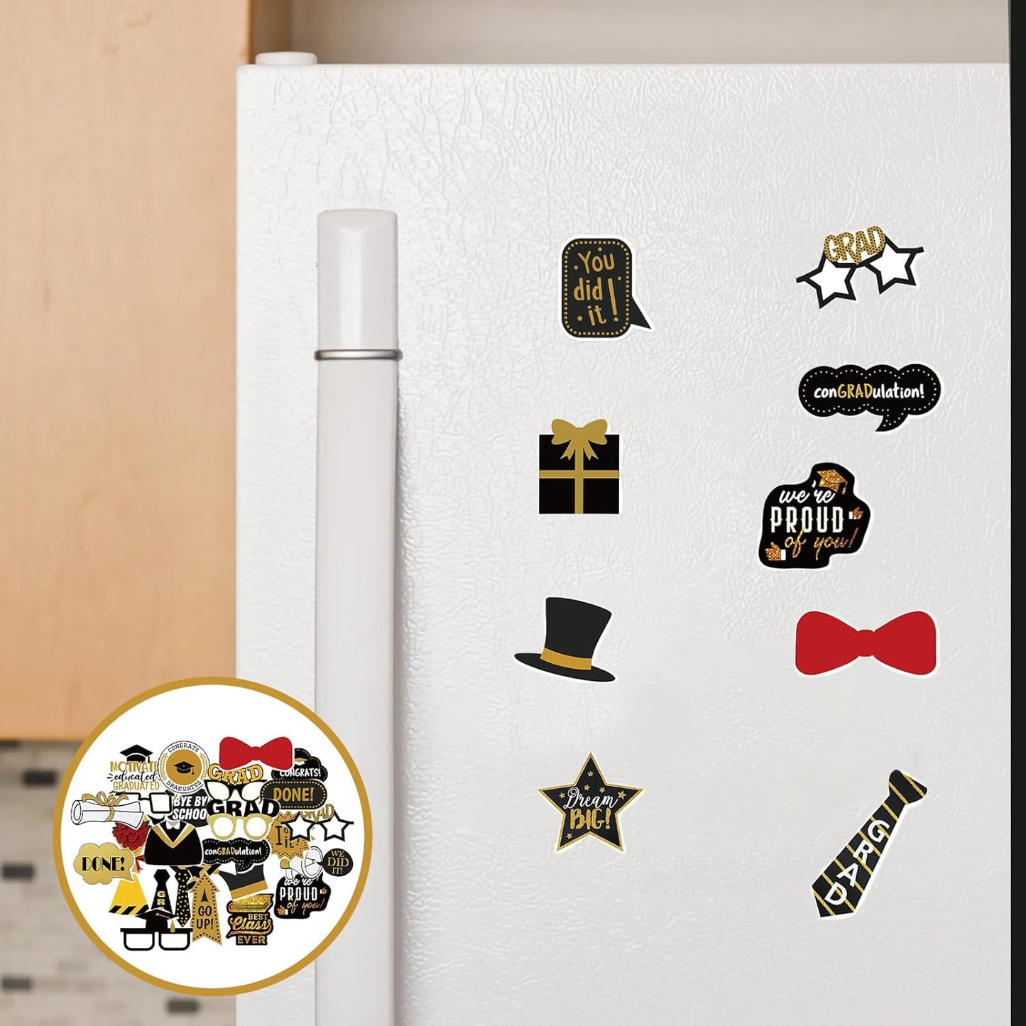 52 Pcs Graduation Stickers, Graduation Cap Sticker Class of 2026, DIY Graduation Cap Stickers for Congrats Grad Sticker Graduation Party Supplies, Scrapbook, Water Bottle, Laptop