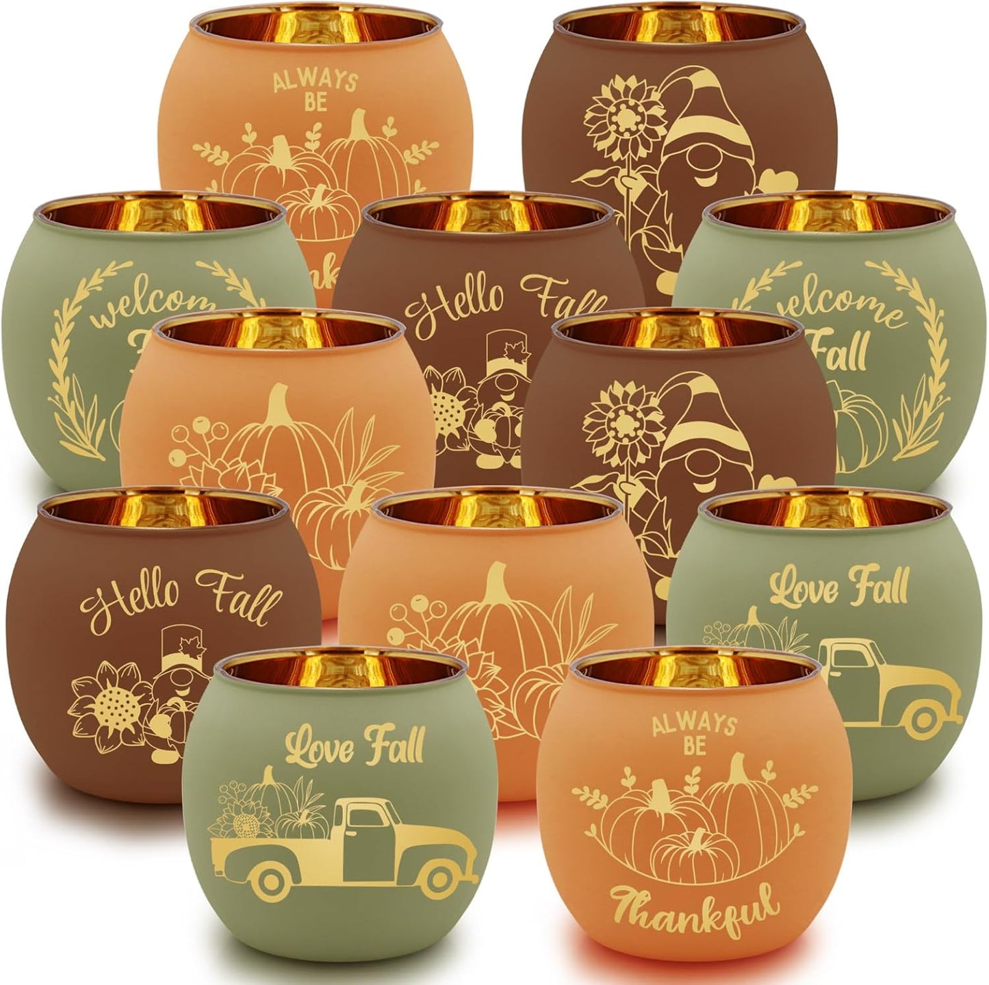 Easter Table Decorations 6PCS Glass Votive Tealight Candle Holders, Indoor Centerpiece Decorations, Women Adult Easter Gifts