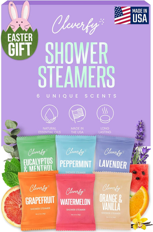 Shower Steamers Aromatherapy - Easter Basket Stuffers for Teens and Adults - Easter Gifts for Women and Men, Girls and Boys - Mothers Day Gifts for Mom - 6 Tablets