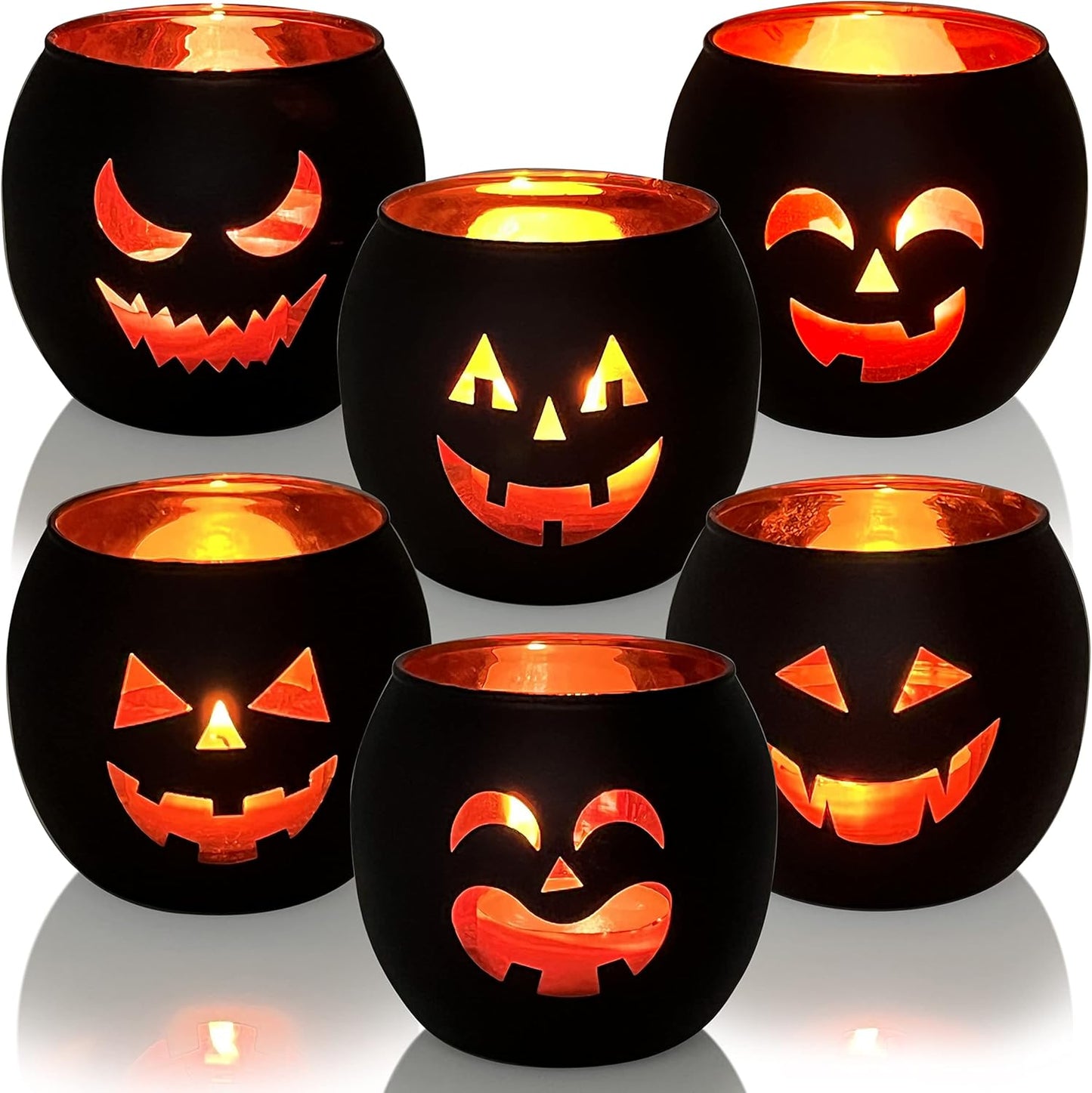 Easter Table Decorations 6PCS Glass Votive Tealight Candle Holders, Indoor Centerpiece Decorations, Women Adult Easter Gifts