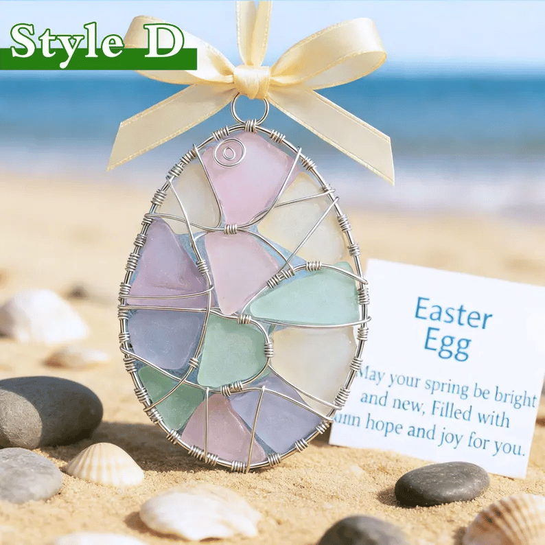 🐣2026🌊Easter Wire Wrapped Sea Glass Ornaments ✨Shaped by Nature & Crafted by Hand💝