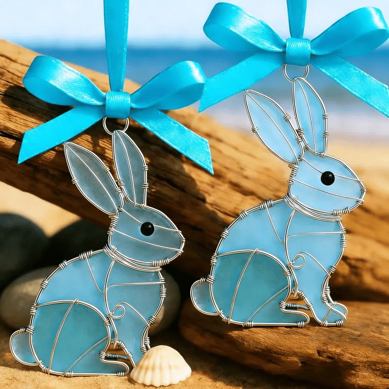 🐣2026🌊Easter Wire Wrapped Sea Glass Ornaments ✨Shaped by Nature & Crafted by Hand💝