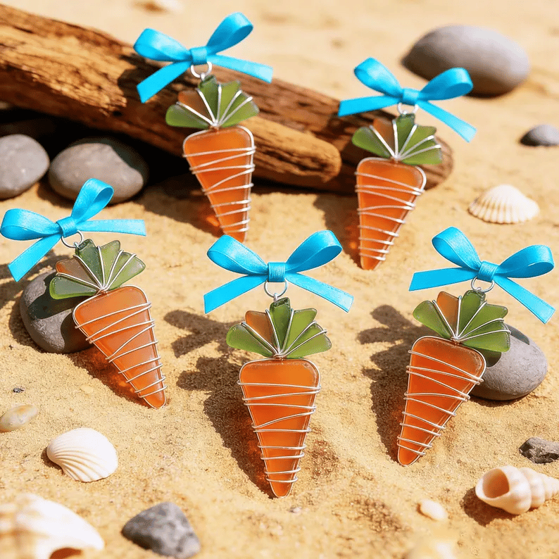 🐣2026🌊Easter Wire Wrapped Sea Glass Ornaments ✨Shaped by Nature & Crafted by Hand💝